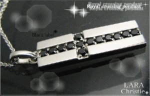 LARA Christie ララクリスティー ロイヤル クロス ネックレス 【BLACK Label】 P3116-BK