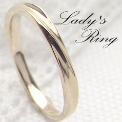 デザインリング レディース イエローゴールドK18 シンプル 指輪 18金 ピンキーリング 送料無料