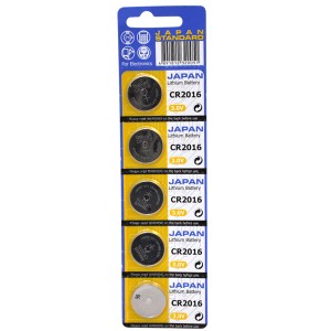 リチウム電池　CR2016 コイン形リチウム電池 ボタン電池 時計用電池 1パック5個入り