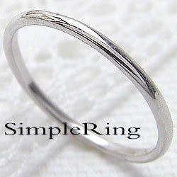 シンプル ストレートリング ホワイトゴールドK10 丸線地金 指輪 10金 ピンキーリング メタルリング 究極ring