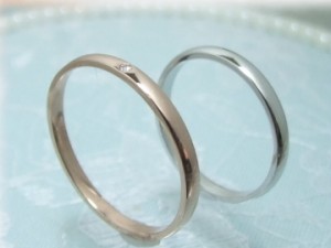 ペアリング ホワイトゴールド K10 送料無料 結婚 カップル LOVERS＆RING Firstlove  LSR0601WG-DPK