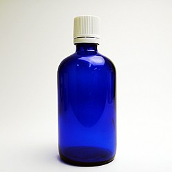 遮光ビン（ブルー）　100ml　遮光瓶 アロマオイル 保管 保存 詰替え 小分け