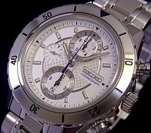 SEIKO/セイコー【IGNITION/イグニッション】クロノグラフ メンズ腕時計 ホワイト文字盤 メタルベルト　SBHQ017