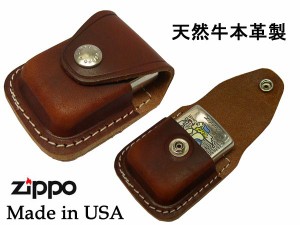 送料220円〜新品正規品 非売品レア物！牛本革製 フック型 USA ZIPPOジッポケース(茶)