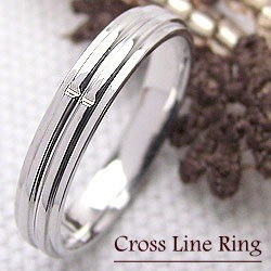 クロスリング ホワイトゴールドK18 シンプル ピンキーリング 18金 結婚指輪 レディースリング 十字架