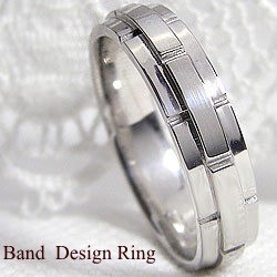 バンドデザイン ホワイトゴールドK18 幅広 ピンキーリング 18金 結婚指輪 レディースリング ベルト