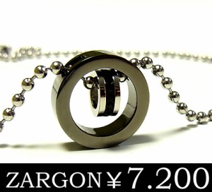 即納 送料無料【ZARGON】ザルゴンブラックダイヤモンドCZステンレスネックレス/サークル/フルエタニティー/プレゼント/ブラック/gps8360g