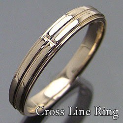 イエローゴールドK18 クロス メンズリング アクセサリー 記念日 贈り物 オシャレ 指輪