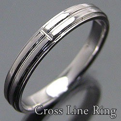 ホワイトゴールドK18 クロス メンズリング アクセサリー  記念日 贈り物 オシャレ 指輪