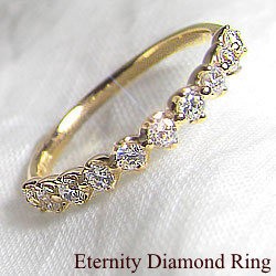 10石ダイヤモンド ハーフエタニティリング K18YG 指輪イエローゴールドK18 ジュエリーショップ 10年目 10回目の記念日