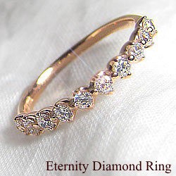 10石ダイヤモンド ハーフエタニティリング K18PG 指輪ピンクゴールドK18 ジュエリーショップ 10年目 10回目の記念日