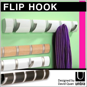 アンブラ umbra フック 5連 FLIP HOOK フリップ フック コートハンガー ハンガー デザイン 壁掛け 壁 木製 ウッド