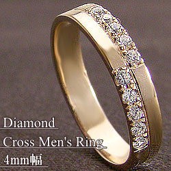 イエローゴールド クロス デザイン メンズリング 十字架 アクセサリー 指輪 通販 ショップ  送料無料 Ring