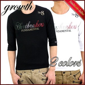 送料無料 growth by in the attic 6分袖ホットフィットロゴデザインUネックTシャツ メンズ ギフト 男性 プレゼント 121-246 