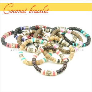 【メール便対応】エスニック ココナッツ ブレスレット バリブレス アクセサリー【ハンドメイドアクセ】coconutbracelet-1 ┃