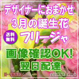 3月の誕生花★デザイナーにおまかせフラワー10,000円【送料無料】【翌日配達】【商品画像確認ＯＫ！】