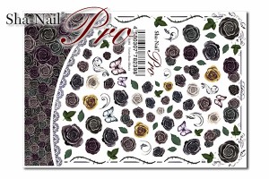 写ネイル ★ベルベットローズ  ゴシックテイストたっぷりの薔薇！黒と赤の2色展開♪