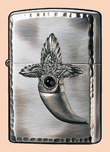 zippo ネイティブアメリカンスピリッツジッポー 銀メッキいぶしオニキス 2SIMO-FANG