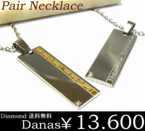 即納 送料無料 ダナスペアダイヤモンドネックレス/ペアDanasステンレスネックレス/dpss08-dpssg08pair