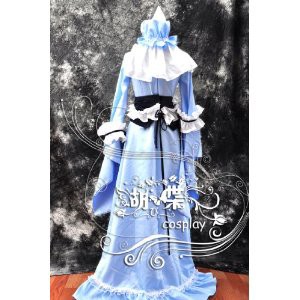 DK502 東方Project♪東方永夜抄♪西行寺 幽々子　豪華版★コスプレ衣装　新品　完全オーダメイドも対応可能 