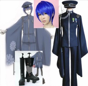 VOCALOID 　ボーカロイド　千本桜 カイト kaito 風　衣装＋ウイッグ＋靴  風 コスチューム　コスプレ衣装　完全オーダーメイド対応