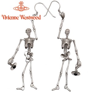ヴィヴィアンウエストウッド ピアス Vivienne Westwood 骸骨 ドクロ ヴィヴィアン スケルトンピアス シルバー 62030013-W113 【父の日 誕