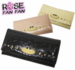 ロングウォレット 長財布 ROSE FAN FAN 浮き出しロゴ ローズ ファン ファン  exas