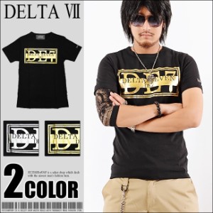 DELTA VII ブランド ロゴ デザイン 半袖 プリント Ｔシャツ  del-70630  メール便対応商品 M L XL