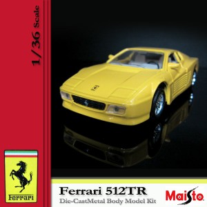 【MAISTO】マイスト FERRARI フェラーリ 512TR 1/36 Scale DIE CAST METAL BODY MODEL KID イエロー (8)