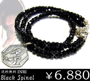 BOX付き”INRIマリアシルバー925ブラックスピネルネックレス/ギフト/stp001760black