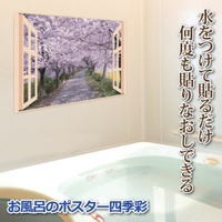 お風呂のポスター 四季彩 春 桜並木  バス用品 癒しグッズ お風呂用ポスター お風呂ポスター 浴室ポスター お風呂 浴室 壁 タイル ポスタ