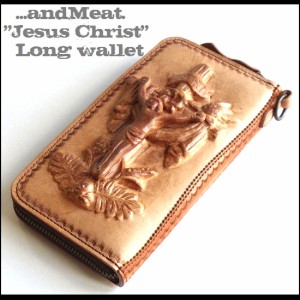 送料無料【...andMeat.】アンドミート ヌメ革/長財布 クロス/型出し/ラウンドジップ/ロングウォレット オイル/ナチュラル