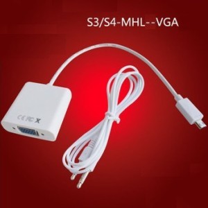 Galaxy S4/S3/note2対応 MHL  to VGA 変換アダプタ☆Micro USB to VGA オス-メス ★3.5mm音声ケーブル付
