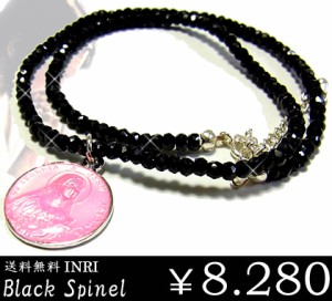 BOX付き”INRIマリアシルバー925ブラックスピネルネックレス/ギフト/stp002182black