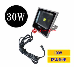 LED投光器30W・300W相当・防水・広角120°・AC100V・5Mコード 薄型 白色