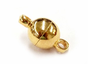 ネックレスの留め具 楕円型 ネックレスクラスプ Sタイプ 磁石式 ゴールドカラー ネックレス等 手作り用に アクセサリーパーツ
