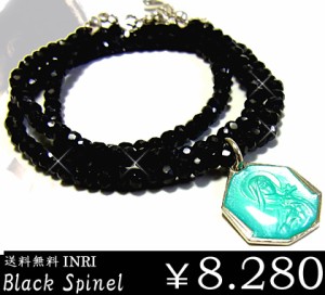 BOX付き”INRIマリアシルバー925ブラックスピネルネックレス/ギフト/stp002182black