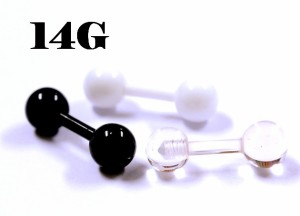 アクリル　ストレートバーベル 【14G】（ボディピアス/ボディーピアス）