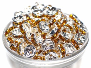 【天然石 パーツ】カラーロンデル 8mm 橙色(R-6) [10個セット] パワーストーン