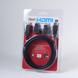 3in1 HDMI to HDMI/miniHDMI/microHDMI 変換ケーブル(オスーオス) 1.5m☆1080P