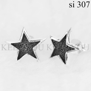 【メール便対応】シルバー925 ピアス 星型 スター【シルバーアクセサリー SILVER925 スターリングシルバー】si-00307 ┃