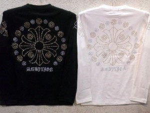 ビーアンビション 長袖Ｔシャツ　ラインストーン百合刺繍　BE AMBITION