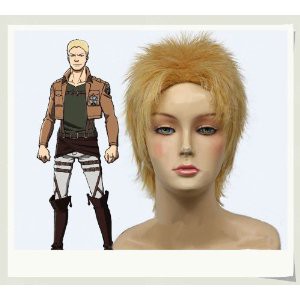 DW834 『進撃の巨人』（しんげきのきょじん、attack on titan）ライナー・ブラウン 風 コスチューム　コスプレウイッグ＋ウイッグネット 