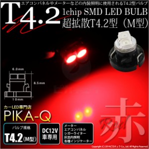 単 T4.2 1chip SMD LED (M型) レッド1個入 メーター/エアコンパネル/シガーライター/灰皿内照明 1-A2-4