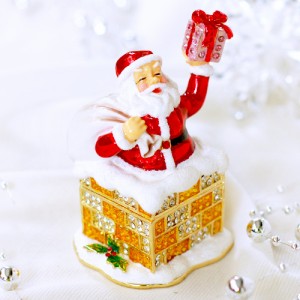【ジュエリーボックス】クリスマスプレゼントにサンタクロースのジュエリーボックスEX5271