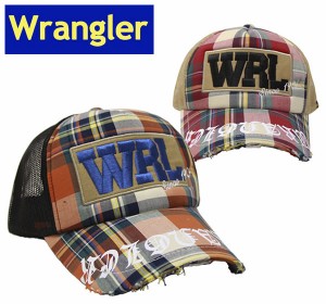 Wrangler 正規品 ラングラーロゴワッペンダメージメッシュキャップ exas