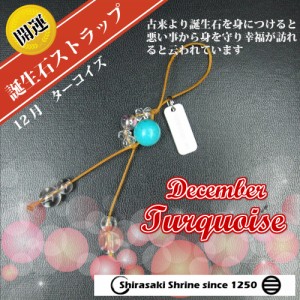 災いから身を守る！【ターコイズ】１２月の誕生石　パワーストーン一粒ストラップ★開運招福/祈願済み/誕生日/アクセ