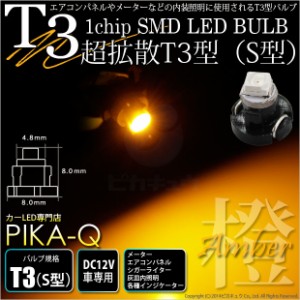 単 T3 1chip SMD LED (S型) アンバー 1個入 メーター/エアコンパネル/シガーライター/灰皿内照明 1-A1-3