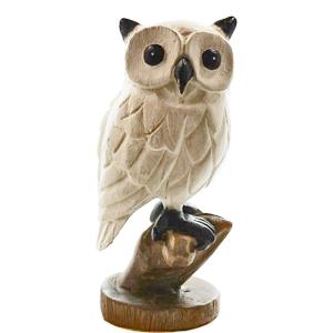 白フクロウ アジアン雑貨 アニマル雑貨 フクロウ雑貨 通販 木彫りフクロウ 縁起物 風水雑貨 ふくろうの置物 ギフト ラッピング無料 の通販はau Wowma ワウマ アースコレクション 商品ロットナンバー