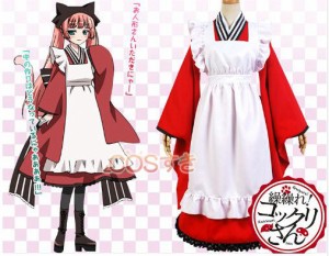 送料無料 繰繰れ! コックリさん タマ メイド 日常 服 イベント パーティー 変装 仮装  コスプレ衣装 高品質 新品 Cosplay アニメ 